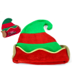 Tradineur - Pack de 2 gorros de elfo, poliéster, sombrero, accesorio navideño, fiestas, celebraciones, Navidad, carnaval (Adulto, unisex, rojo y verde, 32 x 34,5 cm)