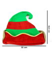 Tradineur - Pack de 2 gorros de elfo, poliéster, sombrero, accesorio navideño, fiestas, celebraciones, Navidad, carnaval (Adulto, unisex, rojo y verde, 32 x 34,5 cm)