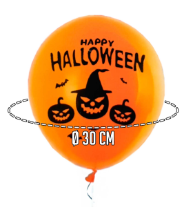 Tradineur - Pack de 40 globos - "Happy Halloween" - Tamaño: 30 cm - Ideales como decoración de tu hogar y celebraciones de Halloween