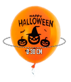 Tradineur - Pack de 40 globos - "Happy Halloween" - Tamaño: 30 cm - Ideales como decoración de tu hogar y celebraciones de Halloween