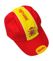 Tradineur - Gorra con la bandera de España - Ajuste posterior con velcro - 100% Poliéster - Deporte, golf, adulto, unisex, talla única - Color rojo y amarillo.