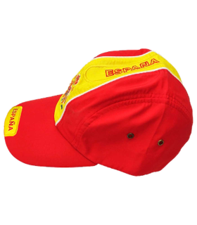 Tradineur - Gorra con la bandera de España - Ajuste posterior con velcro - 100% Poliéster - Deporte, golf, adulto, unisex, talla única - Color rojo y amarillo.