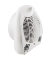 Tradineur - Calefactor vertical con asa, 2000W, 2 velocidades + aire frío, termostato, piloto luminoso, termo ventilador para baño, habitaciones (Blanco, 27 x 21 x 13 cm)