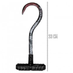 Tradineur - Garfio de asesino para agarrar, adulto, complementos para carnaval, Halloween y celebraciones - 33 x 14 x 3 cm