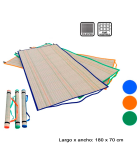 Tradineur - Esterilla de playa enrollable de fibra vegetal, incluye asa, reutilizable, ligera y resistente, picnic, acampada, camping, 180 x 70 cm, color aleatorio