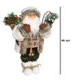 Tradineur - Figura de Santa Claus nórdico, poliéster y plástico, Papá Noel de Navidad, adorno, decoración festiva original, hogar, 45 cm