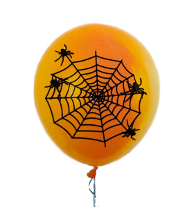 Tradineur - Pack de 40 globos - Diseño Telaraña - Tamaño: 30 cm - Ideales como decoración de tu hogar y celebraciones de Halloween