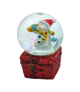 Tradineur - Pack de 3 Mini Bolas de cristal navideñas - Fabricado en Resina y Cristal - Decoración para temporada navideñas - Ø 5,5 x 6,6 cm - Modelo Aleatorio