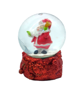 Tradineur - Pack de 3 Mini Bolas de cristal navideñas - Fabricado en Resina y Cristal - Decoración para temporada navideñas - Ø 5,5 x 6,6 cm - Modelo Aleatorio