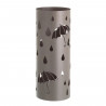 Paragüero metálico redondo diseño de paraguas y gotas 49 x 19,5 cm, soporte para paraguas con recipiente de plástico, ideal para