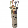 Paragüero metálico redondo diseño de paraguas y gotas 49 x 19,5 cm, soporte para paraguas con recipiente de plástico, ideal para