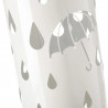 Paragüero metálico redondo diseño de paraguas y gotas 49 x 19,5 cm, soporte para paraguas con recipiente de plástico, ideal para