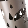 Paragüero metálico redondo diseño de paraguas y gotas 49 x 19,5 cm, soporte para paraguas con recipiente de plástico, ideal para