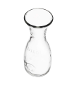 Tradineur - Decantador de cristal con boca ancha, botella, recipiente sin tapón para bebidas, vino, leche, batidos, zumos, salsas, frigorífico (1 litro - 26 x 10 cm)