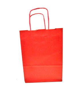 Tradineur - Pack de 50 bolsa Kraft "M" - Ideal para guardar tus regalos de navidad, fin de años o año nuevo - 27 x 37 cm - Color Rojo