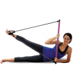 Tradineur - Barra de pilates con bandas de resistencia, barra fitness portátil con enganches para los pies, ejercicio en casa, yoga, estiramientos, abdominales, perder peso (Color aleatorio)