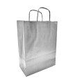 Tradineur - Pack de 50 bolsa Kraft "M" - Ideal para guardar tus regalos de navidad, fin de años o año nuevo - 27 x 37 cm - Color Plata