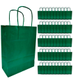 Tradineur - Pack de 50 bolsa Kraft "L" - Ideal para guardar tus regalos de navidad, fin de año o año nuevo - 32 x 40 cm - Color Verde