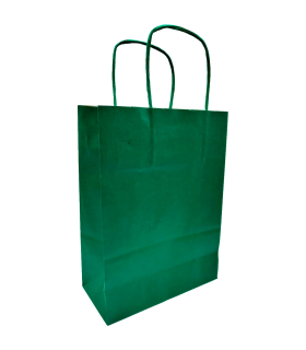 Tradineur - Pack de 50 bolsa Kraft "L" - Ideal para guardar tus regalos de navidad, fin de año o año nuevo - 32 x 40 cm - Color Verde