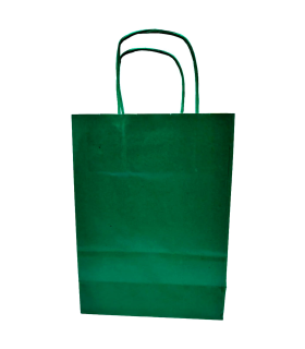 Tradineur - Pack de 50 bolsa Kraft "L" - Ideal para guardar tus regalos de navidad, fin de año o año nuevo - 32 x 40 cm - Color Verde