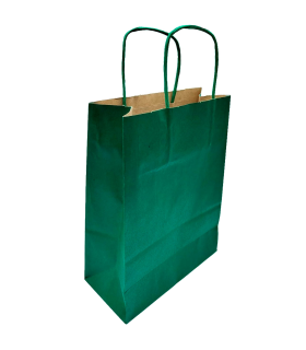 Tradineur - Pack de 50 bolsa Kraft "L" - Ideal para guardar tus regalos de navidad, fin de año o año nuevo - 32 x 40 cm - Color Verde