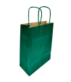 Tradineur - Pack de 50 bolsa Kraft "L" - Ideal para guardar tus regalos de navidad, fin de año o año nuevo - 32 x 40 cm - Color Verde