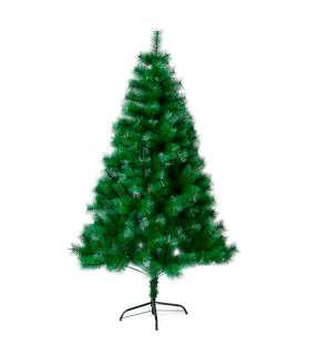 Tradineur - Árbol de Navidad, pino artificial verde, estructura de plástico y metal revestido, robusto y duradero, fácil montaje, 150 cm