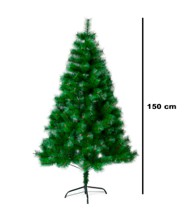 Tradineur - Árbol de Navidad, pino artificial verde, estructura de plástico y metal revestido, robusto y duradero, fácil montaje, 150 cm