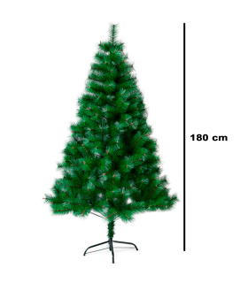 Tradineur - Árbol de Navidad, pino artificial verde, estructura de plástico y metal revestido, robusto y duradero, fácil montaje, 180 cm