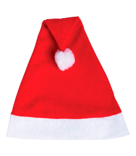 Tradineur - Pack de 12 gorros de Papá Noel para niños, poliéster, accesorio navideño, sombrero, Navidad, fiestas, carnaval (Talla infantil, 25 x 36 cm)