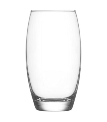 Tradineur - Set de 6 vasos altos de cristal “Empire” para cócteles, combinados, refrescos, agua, aptos para lavavajillas, fiestas (510 ml, 14,5 x 6,5 cm)