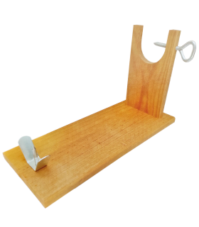 Tradineur - Jamonero de madera, modelo Luna, soporte para pata y paleta de jamón serrano e ibérico con agarres metálicos, fácil montaje, fabricado en España - 21,5 x 39,5 x 16,5 cm - Modelo aleatorio