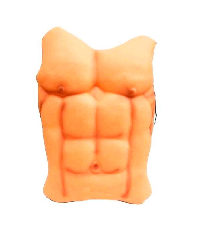 Torso musculoso de chico en color piel para jóvenes y adultos para carnaval, Halloween, fiestas de cumpleaños y celebraciones. Tamaño: 51 x 43 x 6 cm