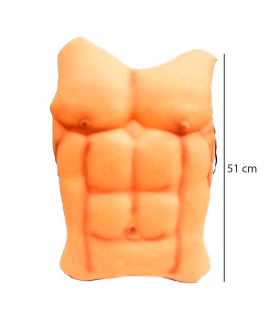 Torso musculoso de chico en color piel para jóvenes y adultos para carnaval, Halloween, fiestas de cumpleaños y celebraciones. Tamaño: 51 x 43 x 6 cm