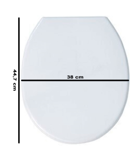 Tradineur - Tapa de WC universal, asiento de polipropileno para inodoro, bisagras ajustables, montaje rápido, fácil de limpiar (Blanco, 44,7 x 38 cm)