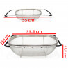 Tradineur - Escurridor de acero inoxidable para fregadero, incluye asas extensibles y malla fina, colador para verduras, pasta,