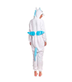 Disfraz, pijama unicornio, fibra sintética, incluye mono con capucha, carnaval, halloween, cosplay, fiestas, adulto unisex, blanco y azul, talla M