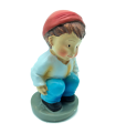 Tradineur - Figura de caganer para Belén - Estilo naïf - Marmolina - Adorno divertido para nacimiento, Navidad, decoración tradicional, 10 x 5,5 x 4 cm