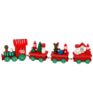 Tradineur - Tren de Navidad decorativo con figuras, madera y hierro, adornos festivos originales, hogar, 22 x 5 x 2,5 cm, color aleatorio