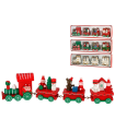 Tradineur - Tren de Navidad decorativo con figuras, madera y hierro, adornos festivos originales, hogar, 22 x 5 x 2,5 cm, color aleatorio