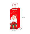 Tradineur - Pack de 12 bolsas de papel decoradas para botella de vino, Ref. 17300, asas de cuerda, guardar, regalar, envolver champán, Navidad, 36 x 12,5 x 8,5 cm, diseños aleatorios