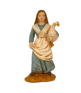 Tradineur - Set de 4 figuras de campesinos para belén navideño 8 cm, durexina, figuras decorativas nacimiento, pesebre, navidad, decoración tradicional