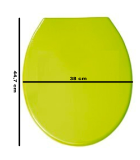 Tradineur - Tapa universal para WC, asiento de polipropileno para inodoro, bisagras ajustables, montaje rápido, fácil de limpiar (Verde pistacho, 44,7 x 38 cm)