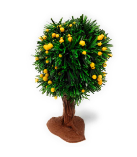 Tradineur - Limonero para belén, resina y plástico, árbol, adorno para nacimiento, portal, pesebre, Navidad, decoración tradicional, fabricado en España, 12 cm