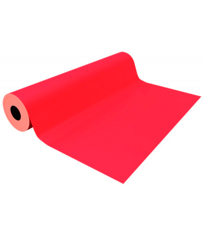 Tradineur - Bobina de papel de regalo, lámina en rollo, hoja para envolver regalos, cumpleaños, Navidad, tiendas, comercios, 3 kg (Rojo, 62 cm x 80 metros)