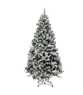 Tradineur - Árbol de Navidad nevado, pino, abeto artificial blanco, estructura de plástico y metal revestido, robusto y duradero, fácil montaje, 180 cm