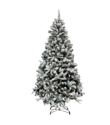 Tradineur - Árbol de Navidad nevado, pino, abeto artificial blanco, estructura de plástico y metal revestido, robusto y duradero, fácil montaje, 180 cm