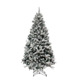 Tradineur - Árbol de Navidad nevado, pino, abeto artificial blanco, estructura de plástico y metal revestido, robusto y duradero, fácil montaje, 180 cm