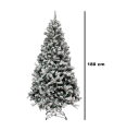 Tradineur - Árbol de Navidad nevado, pino, abeto artificial blanco, estructura de plástico y metal revestido, robusto y duradero, fácil montaje, 180 cm