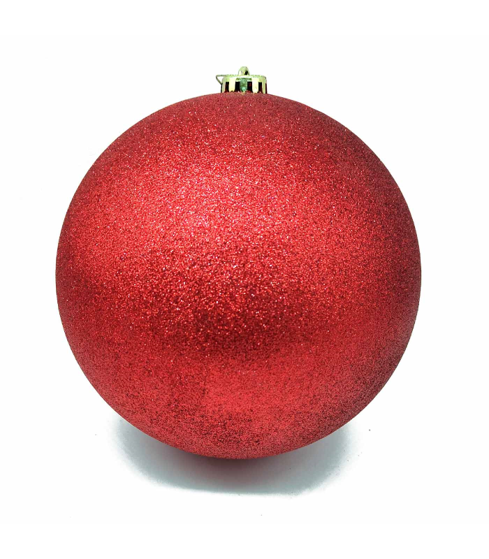 Tradineur - Bola para árbol navideño - Fabricado en plástico - Decoración para temporada navideña - Ø 20 cm - Color Rojo